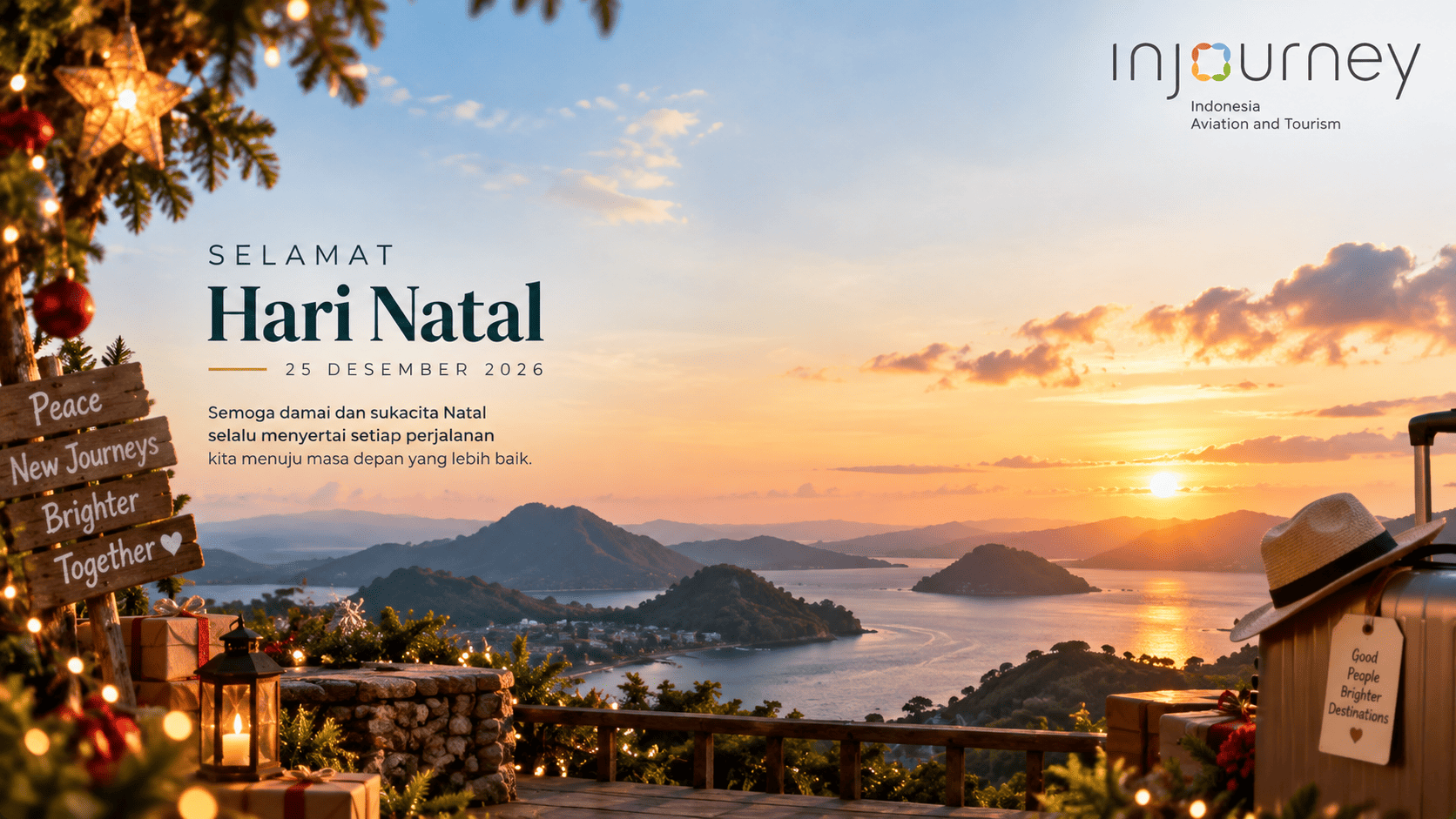 Dynamic multi-media campaign banner (Natal & Tahun Baru 2026) rendered with tenant call-to-action.