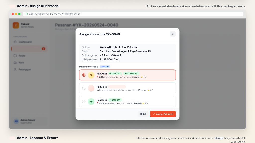 Figma Assign Kurir Interactive Modal