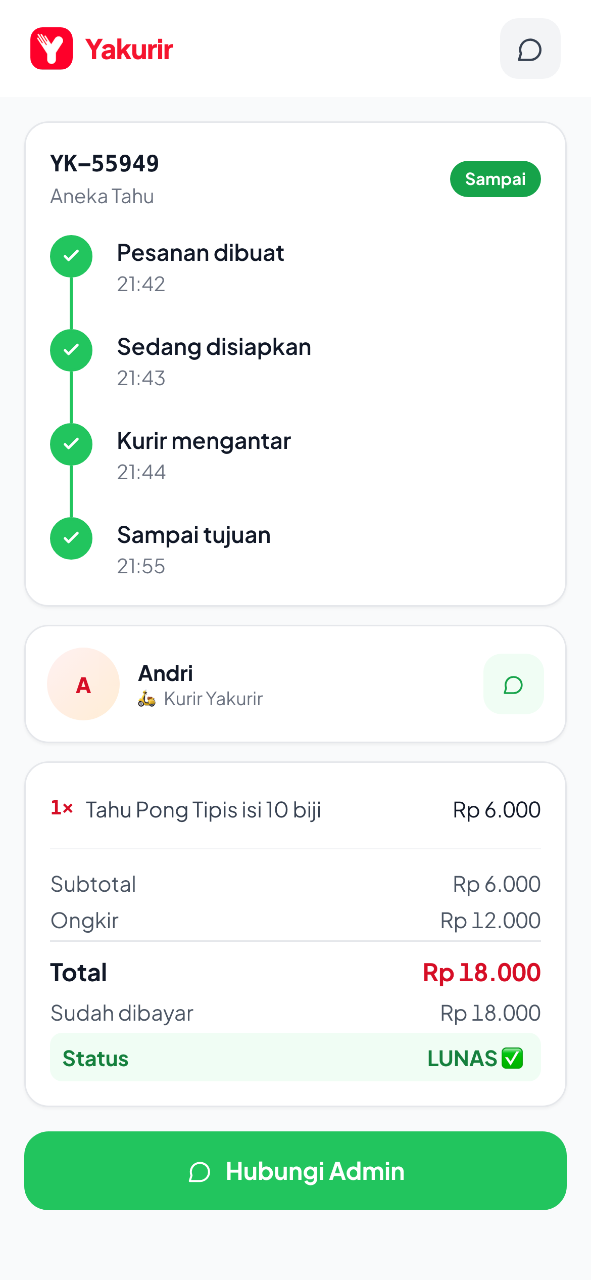 Live Production Screen: Living Invoice interaktif dengan live status tracker di peramban pelanggan.